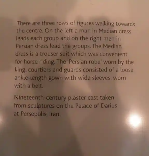 Plaster cast from relief from the west (exterior) side of the palace of Darius